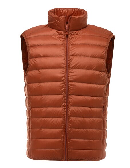 Vest Men Winter Duck Down Vest Mens Casual Sleeveless Jackets Ultralight 90% Vests Colete Masculino Men's Outwear Waistcoat: Orange / XL