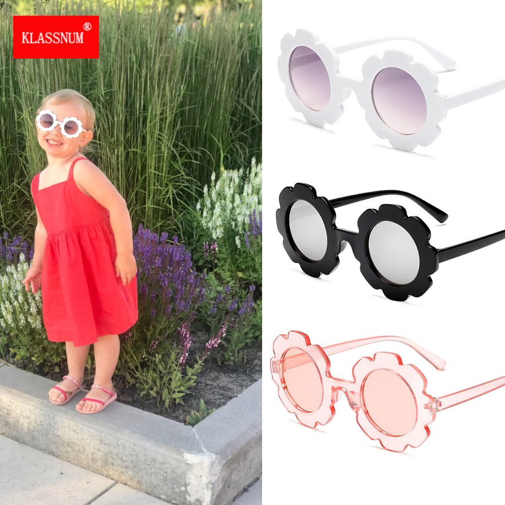 1Pc Vintage Kids Zonnebril Baby Zonnebril Ronde Bloem Gafas Baby Kinderen UV400 Sport Zonnebril Meisjes Jongens Oculos De Sol