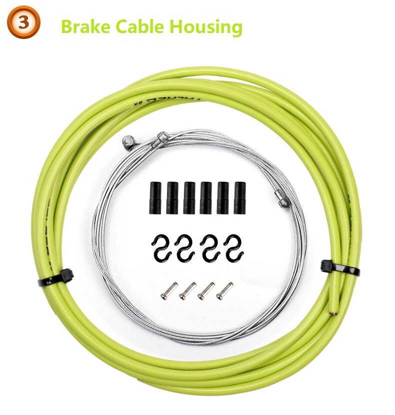 Cycling Bicycle Shift & Brake Cable Housing Set Mountain Bike Road Bicycle Brake & Shifter Cable Housing: Green - Brake Set