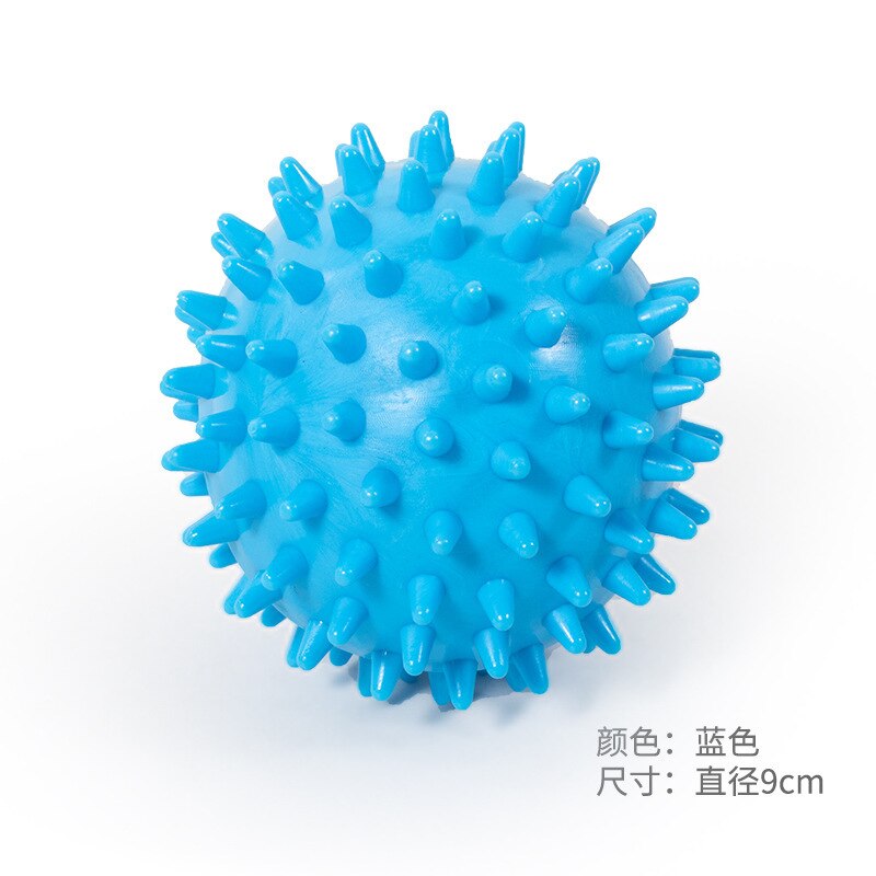 Pelota de masaje PVC de ejercicios suelas de mano PVC erizo sensorial agarre entrenamiento mano alivio de dolor en el pie bolas de 9cm: Azul