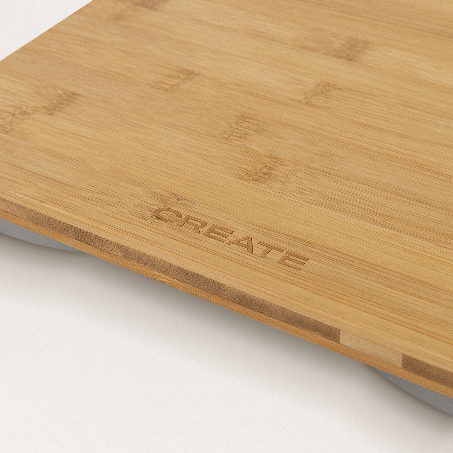 CREATE-BALANCE BODY BAMBOO, Báscula de Baño de Bambú, Hasta 180kg, Cinta Métrica, Pilas Incluidas, Autoapagado