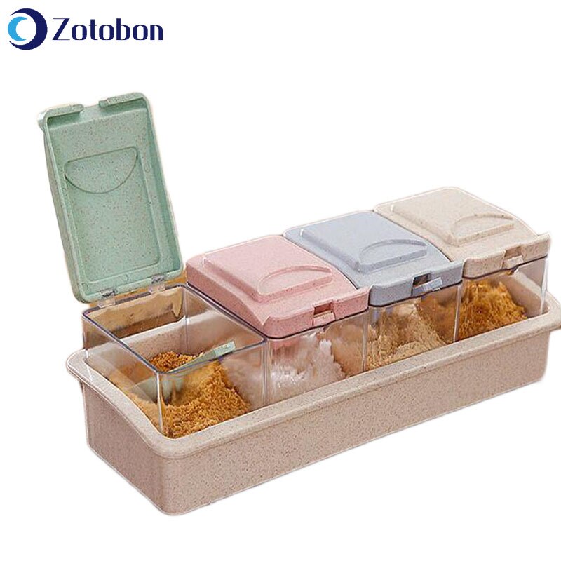 ZOTOBON-caja de condimento de paja de trigo, botella de almacenamiento de especias de cocina, sal, pimienta, comino en polvo, sal, pimienta, caja de herramientas F61
