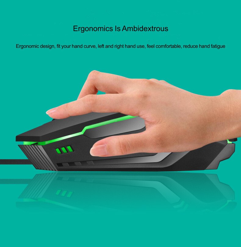 Ergonomic Wired Gaming Mouse LED 1600 DPI USB Computer Mouse Gamer RGB Mice Computer Laptop Desktop Gaming Mouse