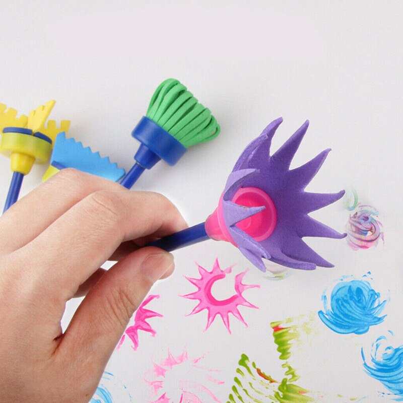 12 pieces / set of children DIY doodle sponge painting tools graffiti art supplies puzzle painting tools Christmas