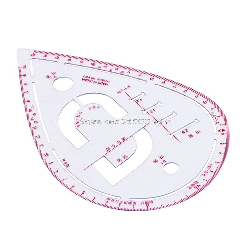 Sewing Ruler Comma Shaped French Curve Plastic Tailor Drawing Craft Tool DIY R9UC: 2