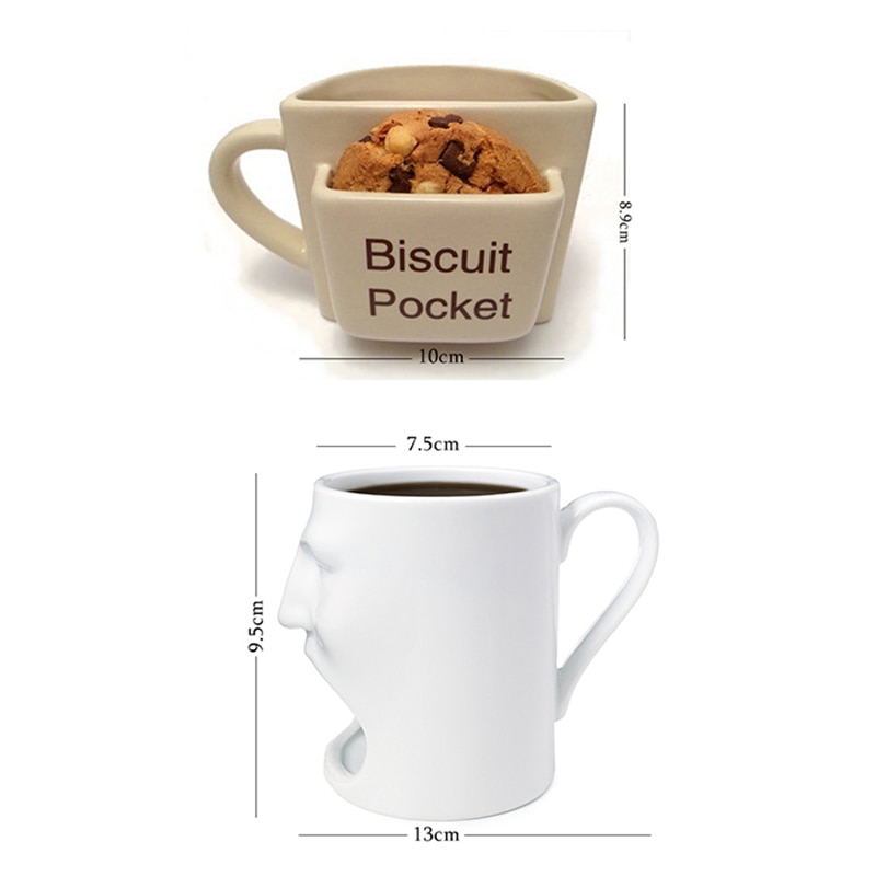 Baosen Creativo Tazza di Caffè con Il Biscotto Del Biscotto dolce Tasca Tazze di Ceramica E Tazze per Caffè Latte Acqua Tazza di Tè Articoli e Attrezzature per Acqua, Caffè, Tè