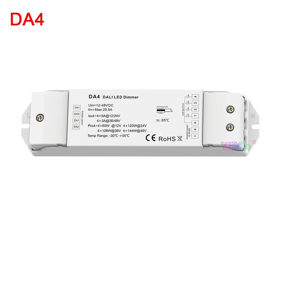 Dali led-dimmer 12v 24v 360w 480w konstantspänningsdimmerdrivare led-remsa  da1 1ch eller  da4 4 -kanalsdimmerstyrenhet: Beige