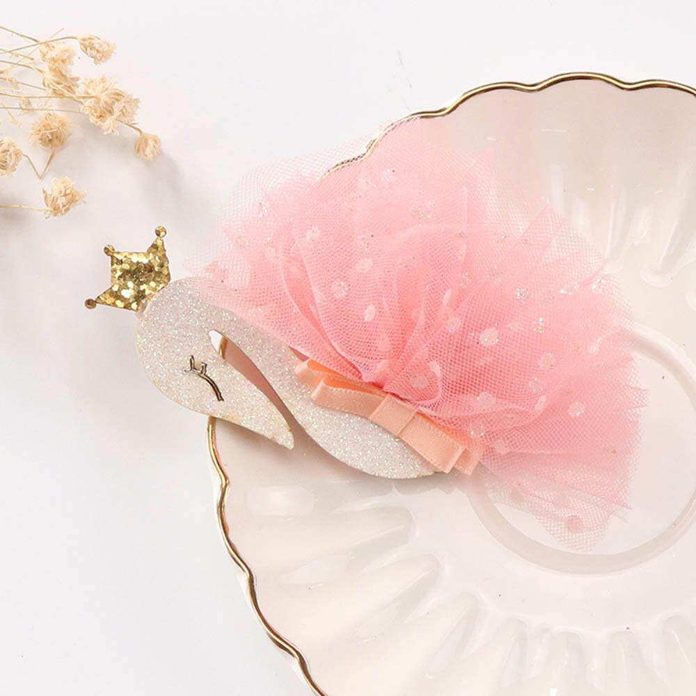 Baby Products Children Lace Swan Baby Hair Clip Hair Accessories Girl Cute Soft Headdress Newborn Pure Color Headdress