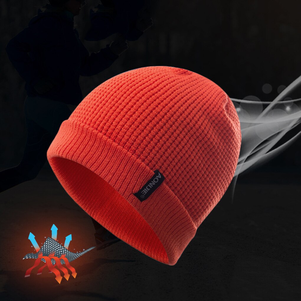 Unisex Solid Color Winter Knitted Beanies Hip-hop Snap Slouch Outdoor Hat Men Women Skiing Warm Cap