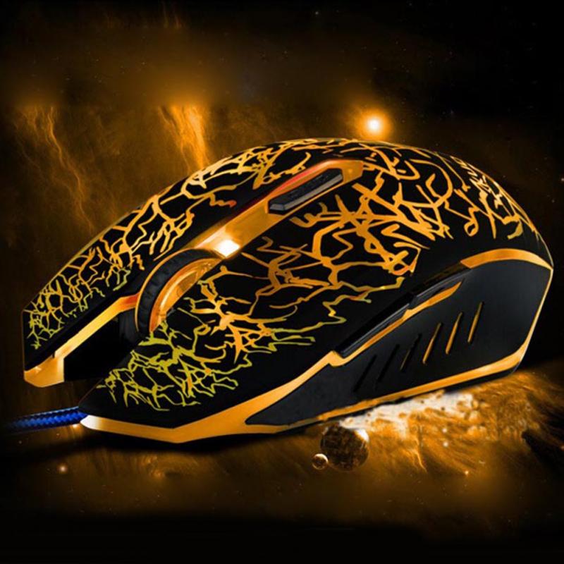 Gaming Mouse 4000DPI Colorful Backlight Optical Comfortable 6 Button Optical Wired Players Mice