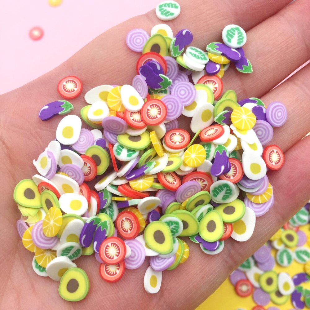 Mezcla de arcilla polimérica de aguacate para manualidades, mezcla de 100g, rociadores de arcilla para uñas artísticas bricolaje, accesorios de Material para decoración de teléfono