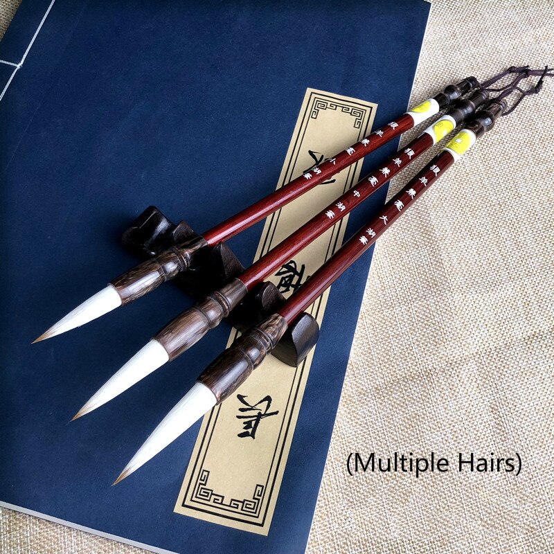 Top Grade 3Pcs/Set Chinese Traditional Calligraphy Pen Traditional Calligraphy Drawing Writing Painting Brushes with Box