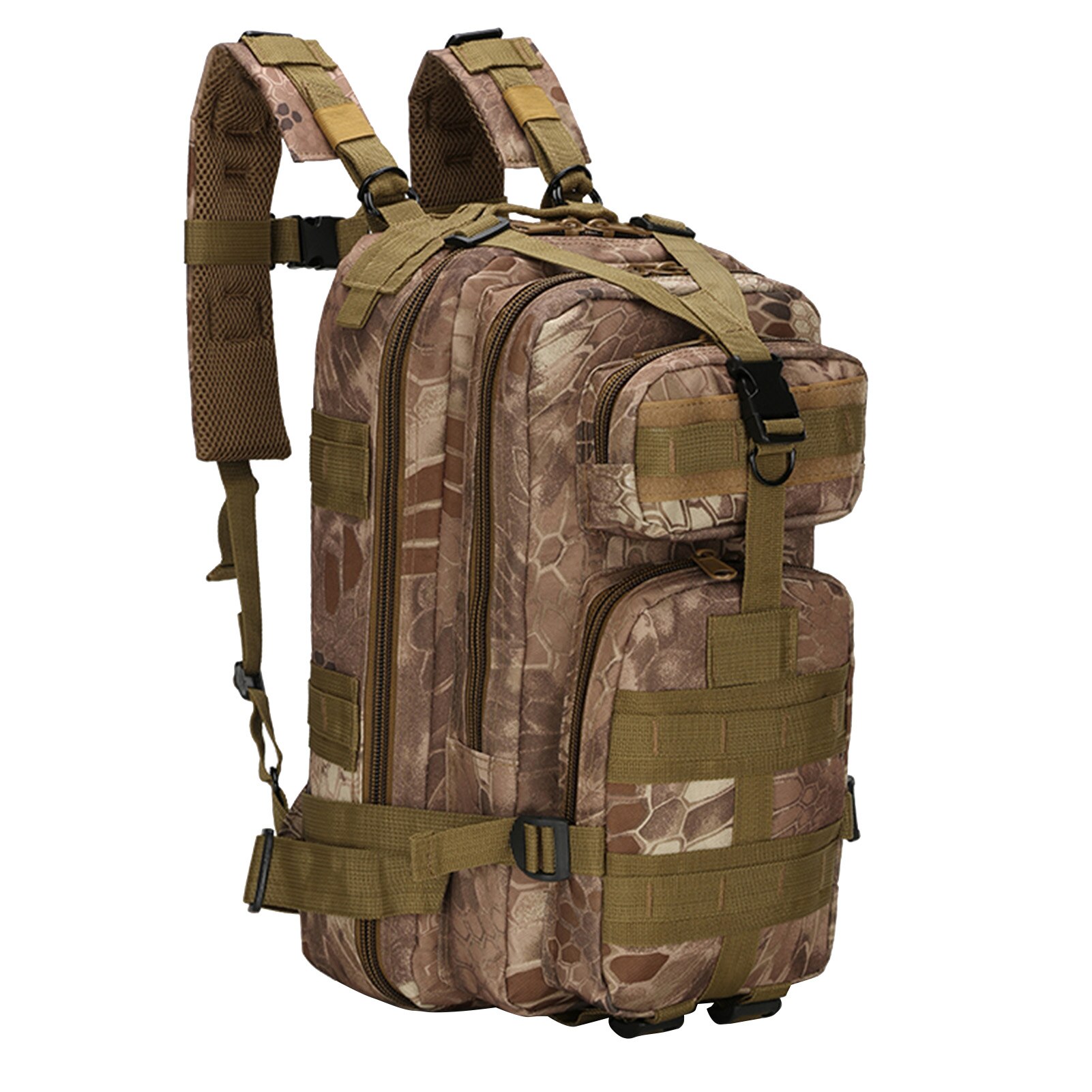 Outdoor Camouflage Backpack Mountain Hiking Daypack Large Capacity Multi Pockets Webbings Rucksacks Climbing Hiking Bags