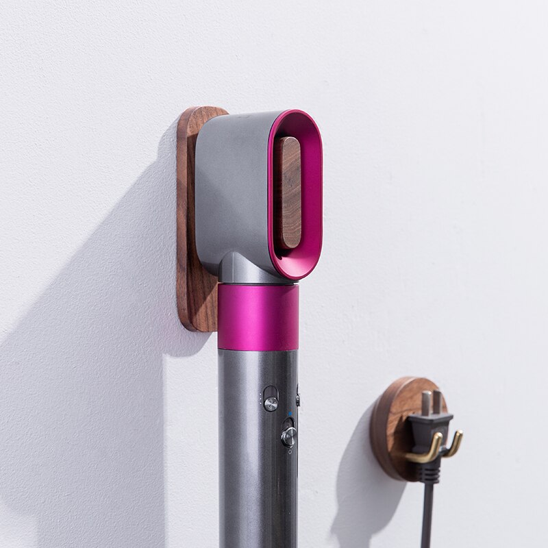 Supporto per asciugacapelli per supporto da parete supporto per Dyson Airwrap Styler portaoggetti in noce per capelli arricciacapelli bacchetta bagno