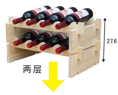 Classic wooden wine bottle rack wine rack wine rack wine rack wine rack wine rack wine rack wine rack wine rack wine rack: Two-layer
