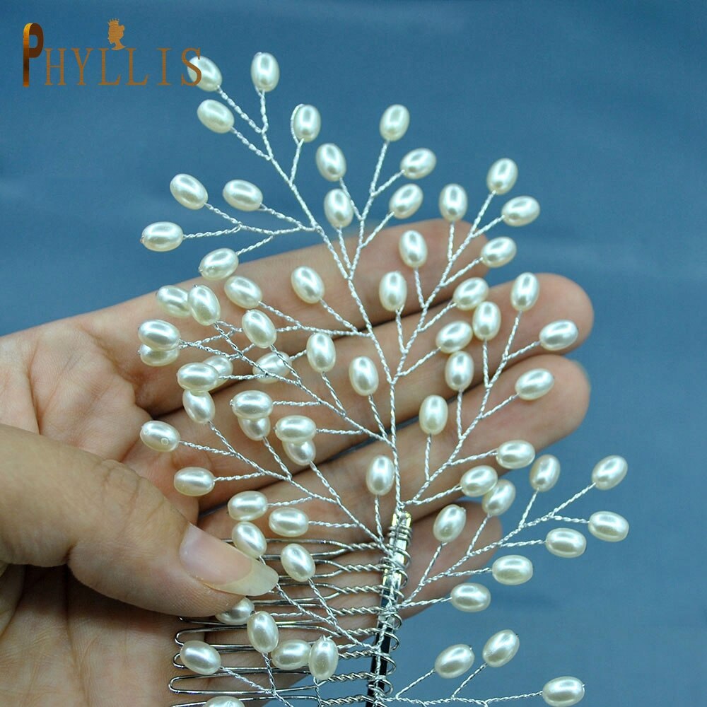 PHYLLIS A27 Pearl Bridal Comb Handmade Headband Jewelry Wedding Hair Accessories Tiara Party Women Headpiece Bridesmaid Headwear