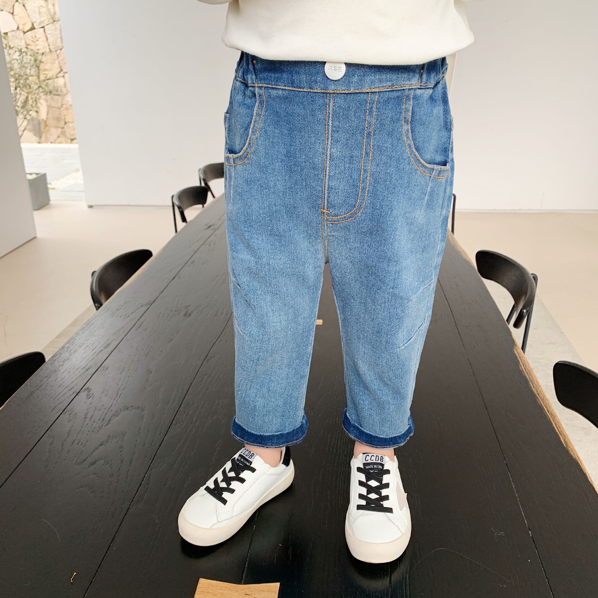 Pantalones vaqueros ajustados para niños y adolescentes, ropa de , primavera y otoño,: Blue / 6 años