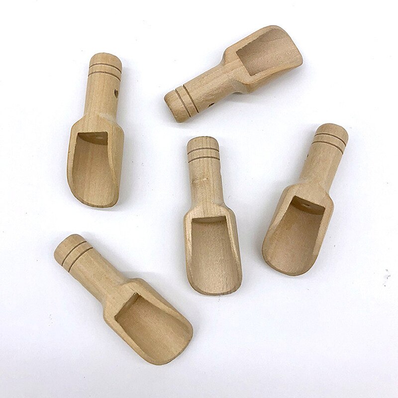 3PCS Wooden Bath Salt Spoon Mini Nontoxic Candy Spoon Bath Salt Spoons DIY Home Supplies