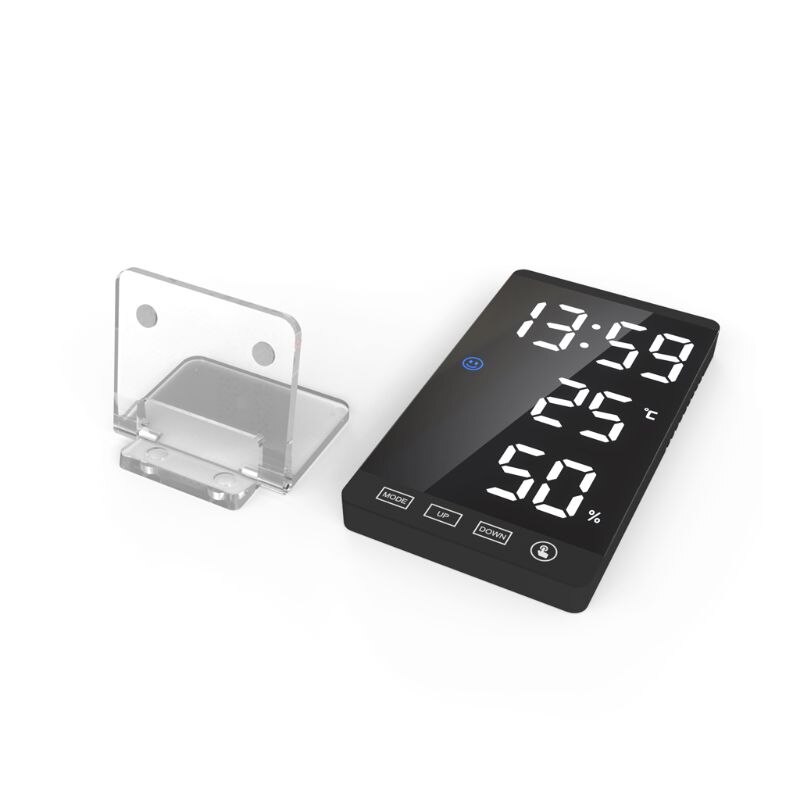 LED Digital Time Alarm Clock Night Light Thermometer Hygrometer Display: Color A