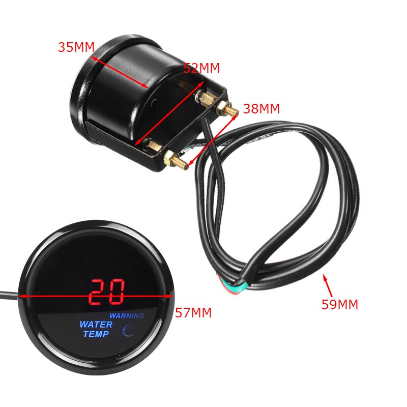 JJCOCO 52mm Digital Oil Pressure Gauge Kit – 12v LED, Premium Sensor (37301001)