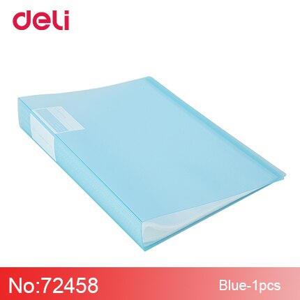 Deli 72458Series Information Booklet A4 Multi-layer Insert Folders Folders Papers Stationery Student Office Transparent Bag: blue