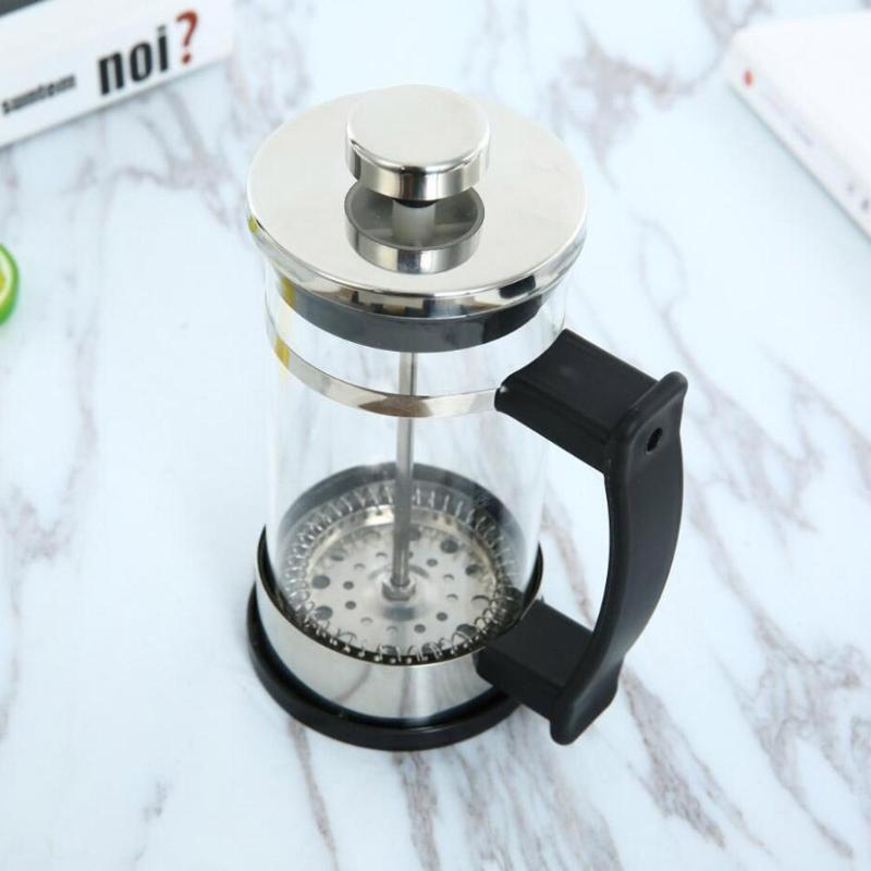 Fransk presse kaffe te brygger kaffekande kaffemaskine kedel 350ml rustfrit stål glas termokande til kaffe drinkware