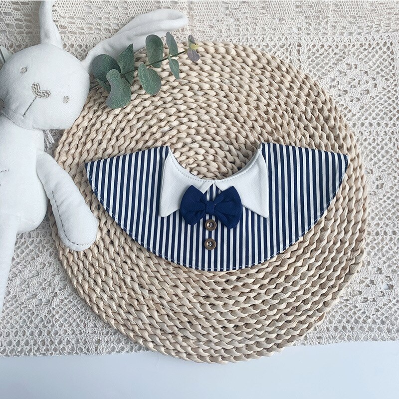 Bavoir en coton pour bébé, joli nœud papillon, serviette de salive pour garçons et messieurs, col en dentelle pour filles: 5
