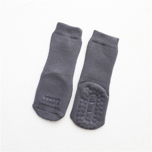 Newborn Socks for Girls Anti Slip Cotton Baby Boy Socks Winter Thick Terry Infant Baby Girls Socks for 0 to 3 Years Kids: Gray / M 1to3Years