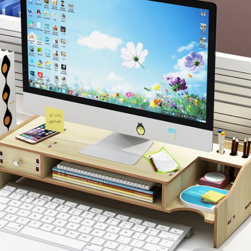 Desktop-Monitor Stehen Computer Bildschirm Riser Holz Regal Sockel Multi-funktion