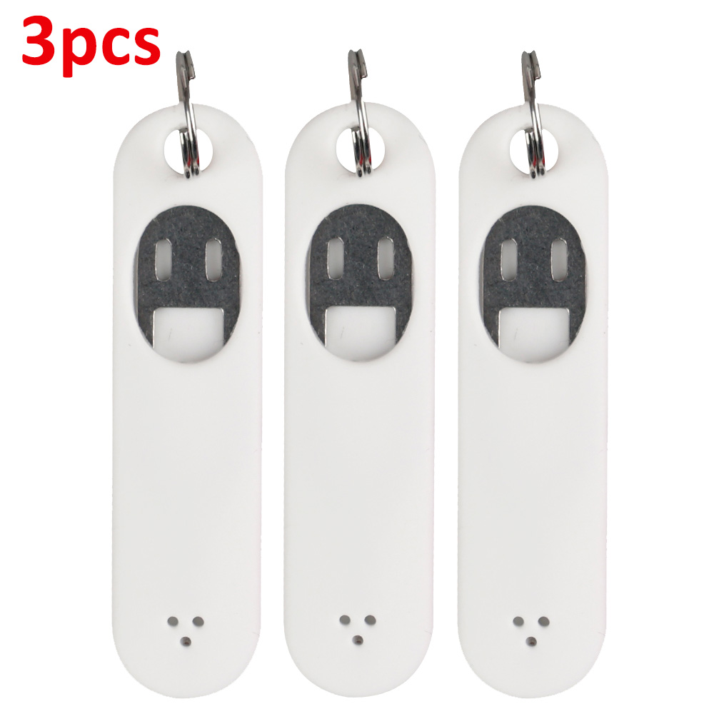 5 stks Anti-verloren Sim-kaart Eject Pin Naald met Opbergdoos Universele Mobiele Telefoon Stalen Ejector Pin Sim-kaart Lade Opener Sleutelhanger: WHITE