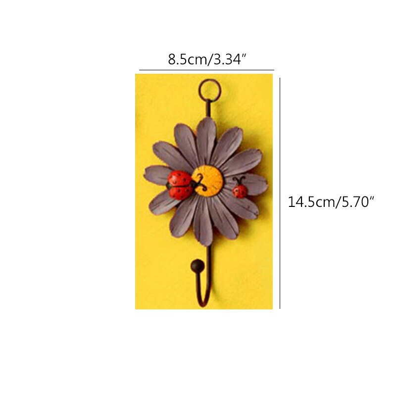 Biedronka wieszaki dekoracyjne żelaza hak ścienny-instalacja szafy haki biedronka i stokrotka żywica hak ścienny sztuki dekoracyjne kwiaty