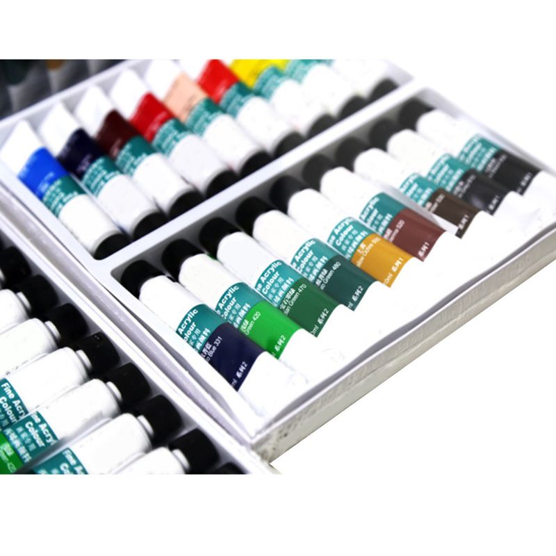 10 ml 12/18/24 Color Acrylic Paints Set Hand Painted Wall Paint Tubes Artist Draw Painting Pigment Free Brush