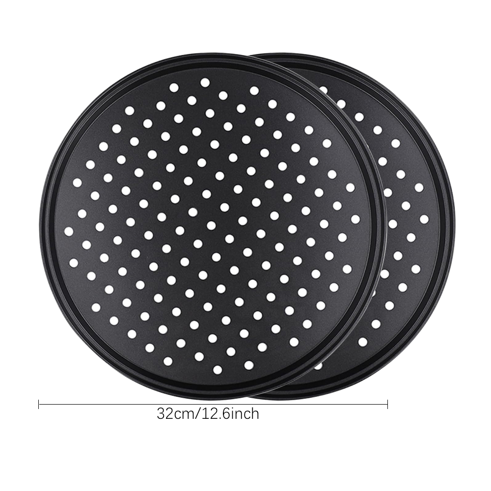 Teglia per Pizza perforata in acciaio al carbonio vassoio antiaderente Ro UndOven con fori piastra di cottura supporto per piatti strumento di cottura