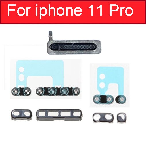 Louder & Speaker & Microphone Anti Dust Mesh and frame For iPhone 5 Se 6S 7 8Plus X XS XR 11 Pro Max Dust filter Repair Parts: For 11 Pro Black