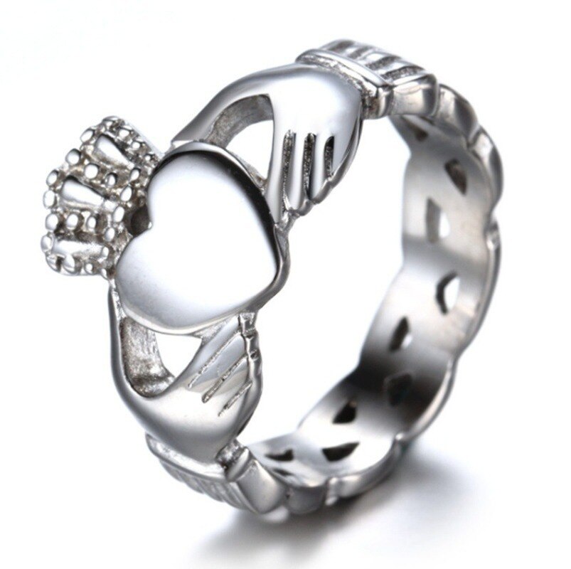Classic Northern Ireland Style Claddagh Heart Love Ring Glamour Ladies Party Wedding Jewelry
