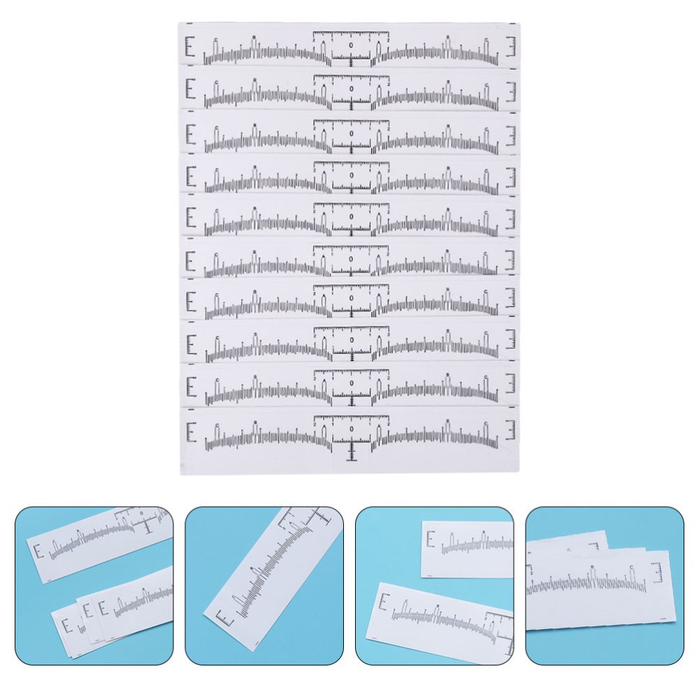 130Pcs Disposable Ruler Stencils Transparent Mapping Sticker Makeup Tool