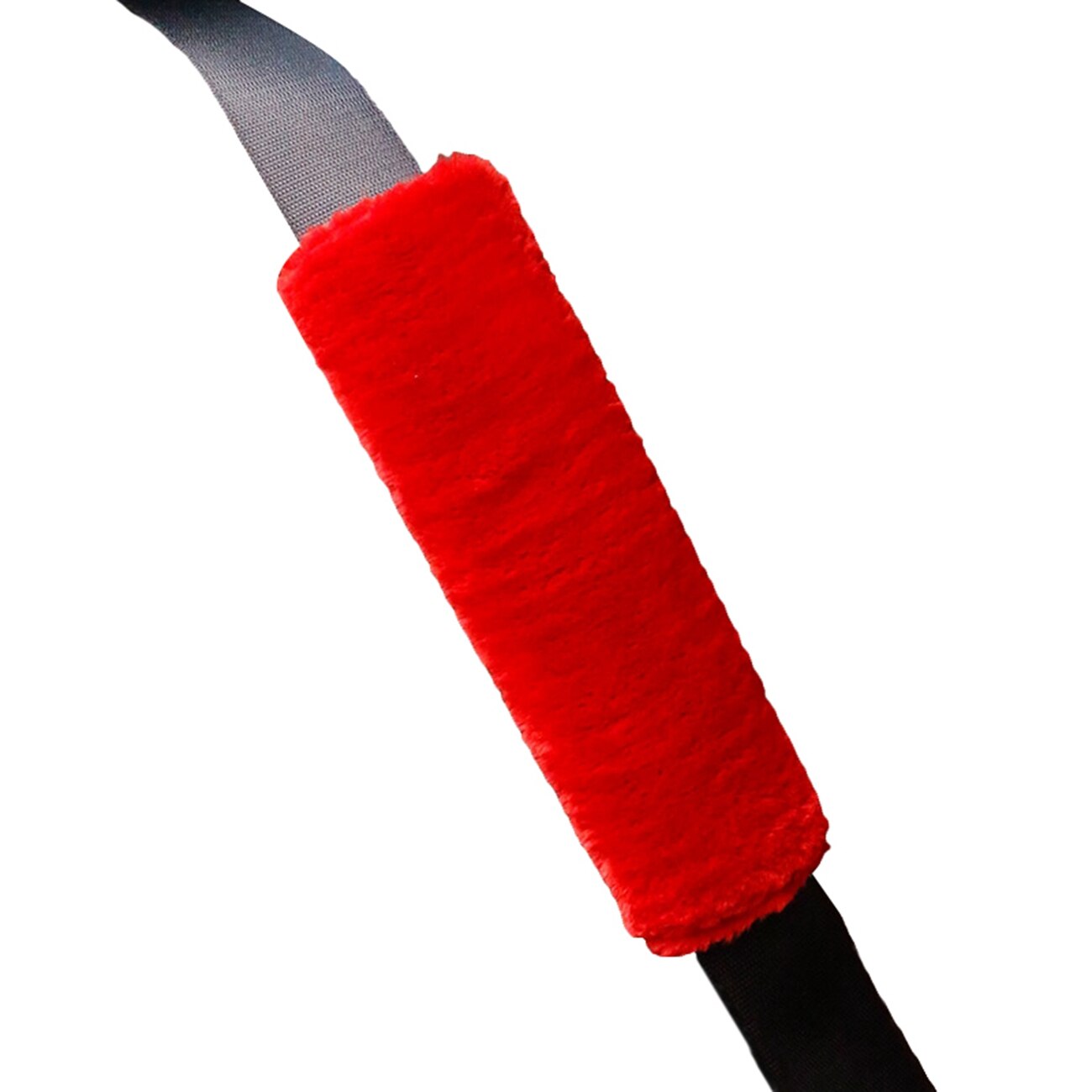 2 pçs do carro universal cinto de segurança capa fofo auto cinto de segurança almofada de ombro almofada de pelúcia protetor universal: Red