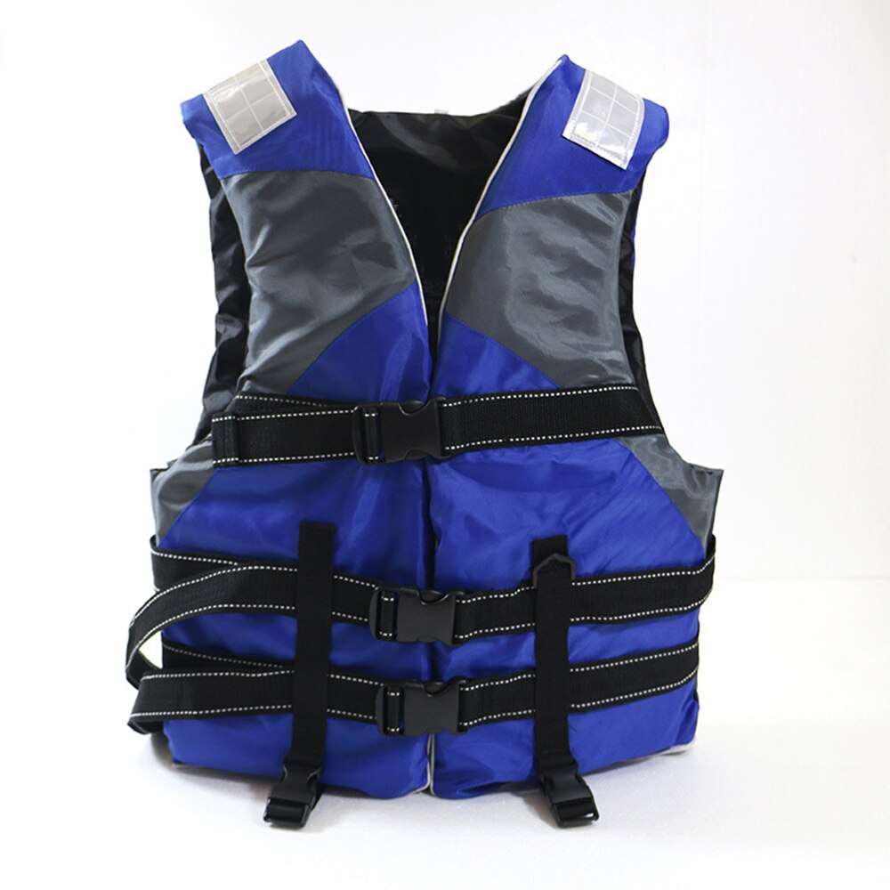 Outdoor rafting life jacket for children and adult swimming snorkeling wear fishing suit drifting swimming life jacket: Blue / 85-100kg 2XL