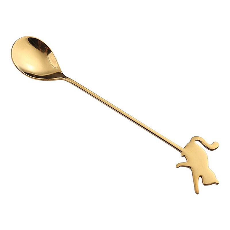 304 Stainless Steel Cat Fish Coffee Spoon Stirring Spoon Cute Dessert Milk Tea Spoon Household Kitchen Coffee Stirring Tableware: GD1