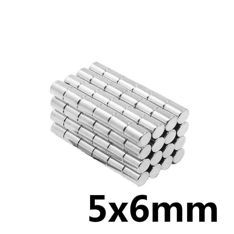 20/50/100/200/300Pcs Neodymium 5X6 Magneet Super Sterke Magneet 5Mm X 6 Mm Krachtige Magneten 5X6Mm Permanente Kleine Ronde Magneet 5*6 Mm