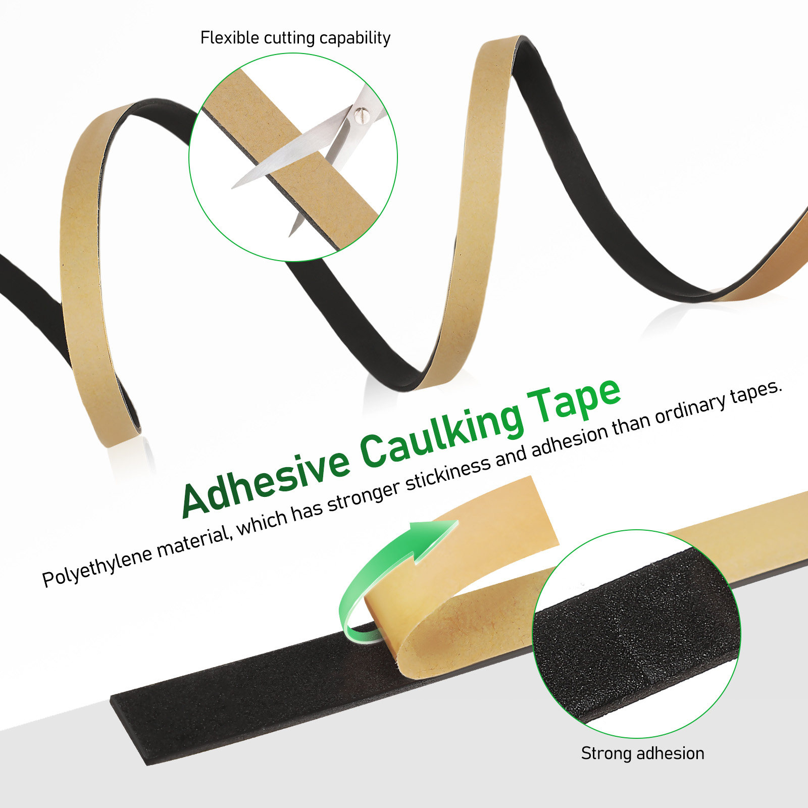 Caulk Sealing Strip Premium Polyethylene Adhesive Tape For Gas Stove Kitchen Window Door Wall Seam Sealing Tapes Tool