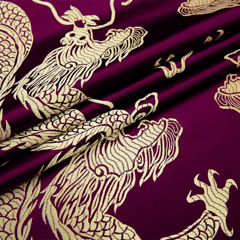 Drage mønster tøj stof brokade jacquard silke stoffer materiale til syning af cheongsam kimono og taske: 3