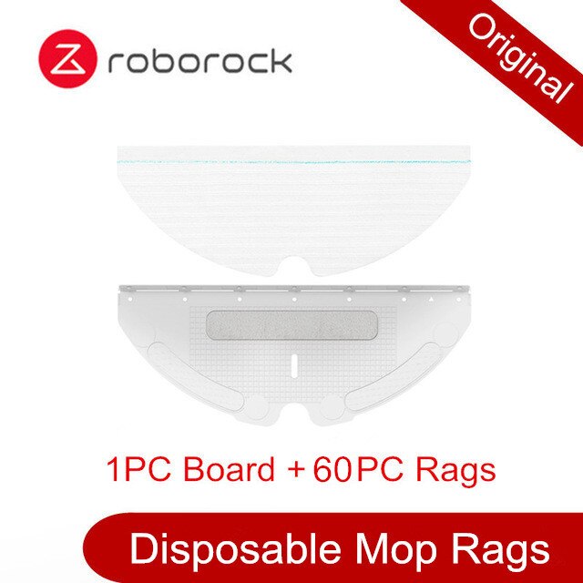 Original roborock tillbehörspaket med tvättbart filter, borste, mopp för roborock  s50 s51 s55 s6 s5 max & xiaomi 1 1s & xiaowa: Engångsmopp 60pc