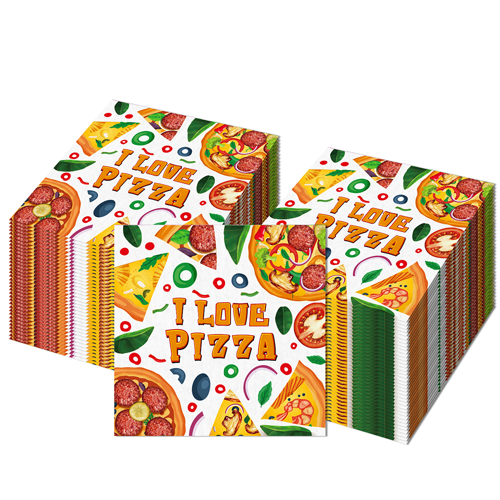20/40/60pcs Pizza Party Paper Napkins I lovePizza Birthday Party Napkins Disposable Cocktail Napkins Pizzaria Themed Party Decor
