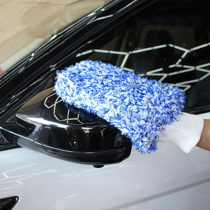 Gant de lavage de voiture Double face Premium microfibre nettoyage gant non pelucheux Automobile imperméable polyvalent propre