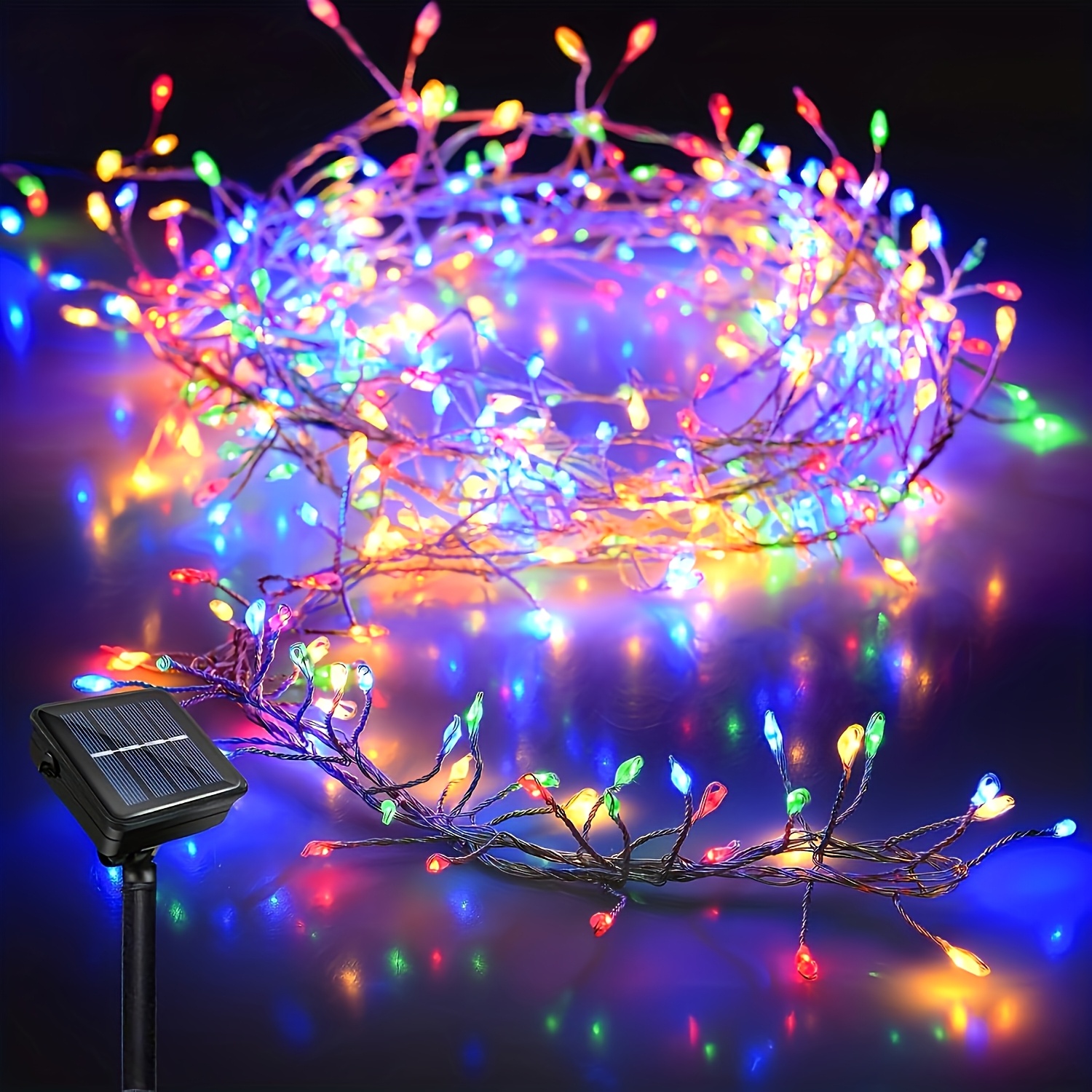 Outdoor waterdichte lamp op zonne-energie LED-lichtslingers 8 modi voetzoeker sprookjeslicht voor terras balkon tuin kerstdecor: ROSE / 6-10W