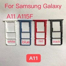 Soporte de bandeja Sim para Samsung Galaxy A11, A115F, bandeja para tarjeta SIM, ranura, adaptador, piezas de reparación