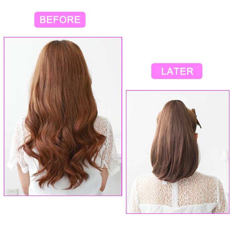 DIANQI Synthetic Hair Short Curly Blonde Black Small Ponytail Hair Grab Clip Hair Extensions For Women wigs