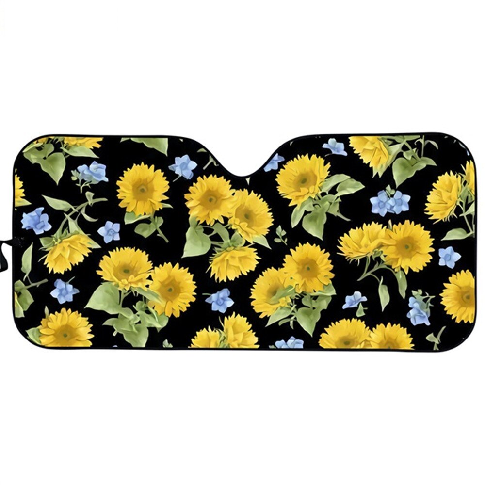 Éblouissement de soleil de bloc d'ajustement universel d'ombre de soleil automatique de tournesol jaune/UV/chaleur gardez votre couverture fraîche d'impression florale de fleur de soleil de bloqueur de voiture: K3764HC