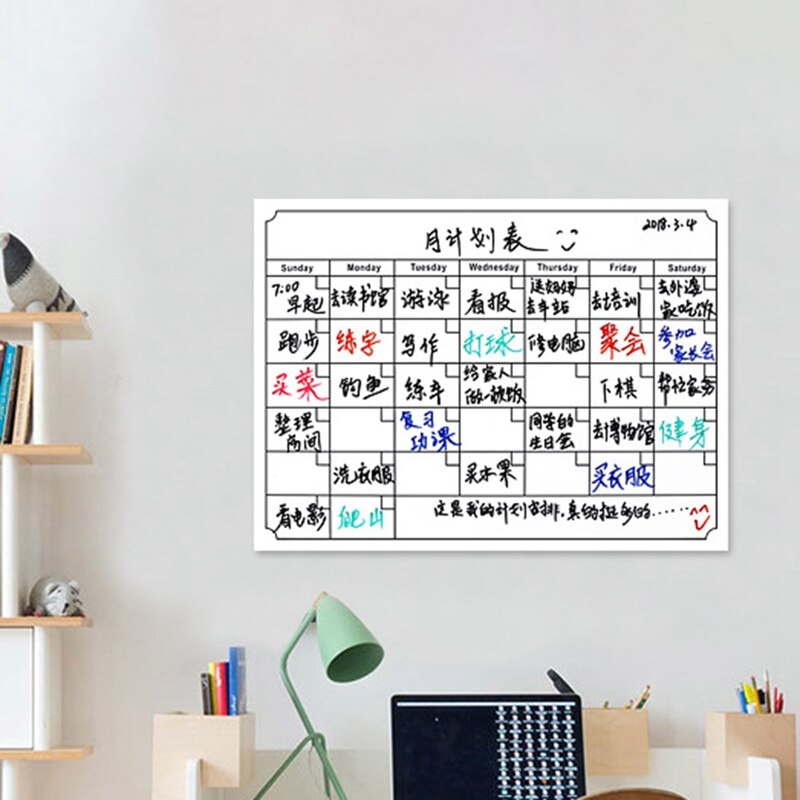 Magnetic Month And Week Schedule Erase Calendar Erasable Message Board Magnetic Refrigerator Stickers Soft Board